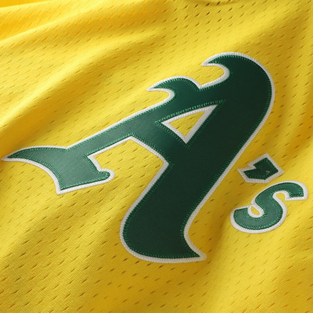 Rickey Henderson Athletics Mitchell & Ness Authentic Batting Practice Jersey - Yellow Jerseys