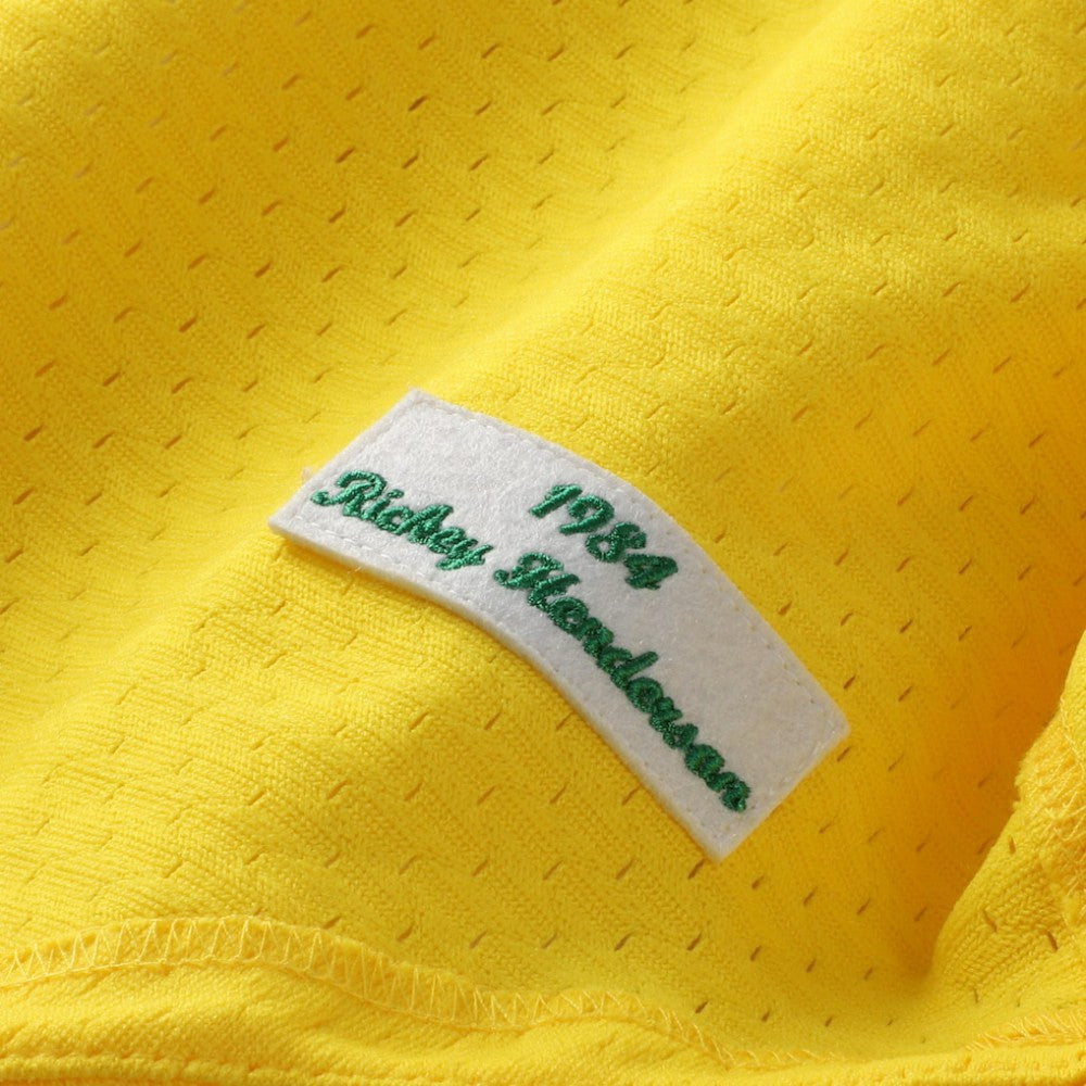 Rickey Henderson Athletics Mitchell & Ness Authentic Batting Practice Jersey - Yellow Jerseys