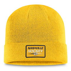 Nashville Predators Fanatics Authentic Pro Cuffed Knit Hat – Gold | US 200000498