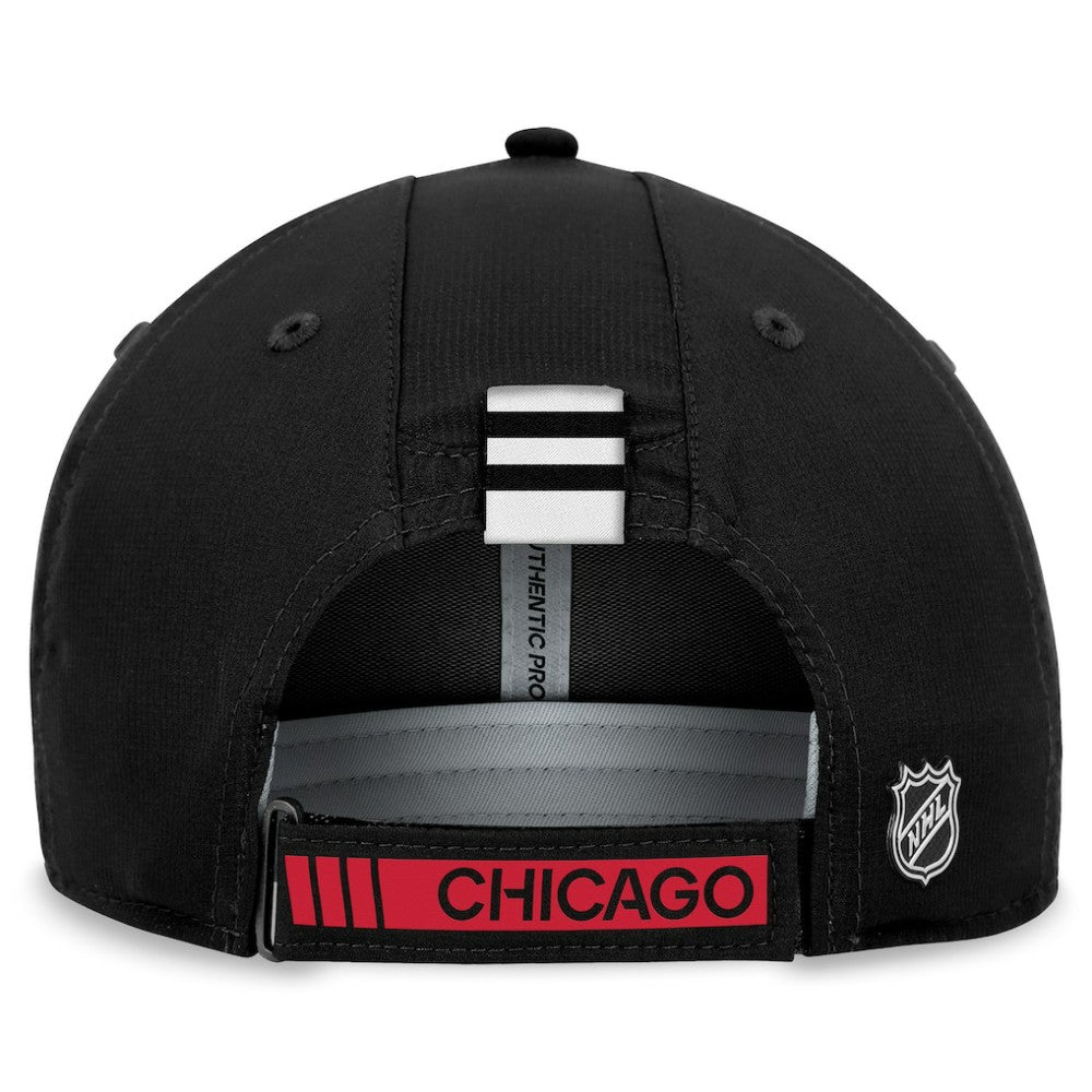 Chicago Blackhawks Fanatics Authentic Pro Rink Adjustable Hat - Black | US 200000614
