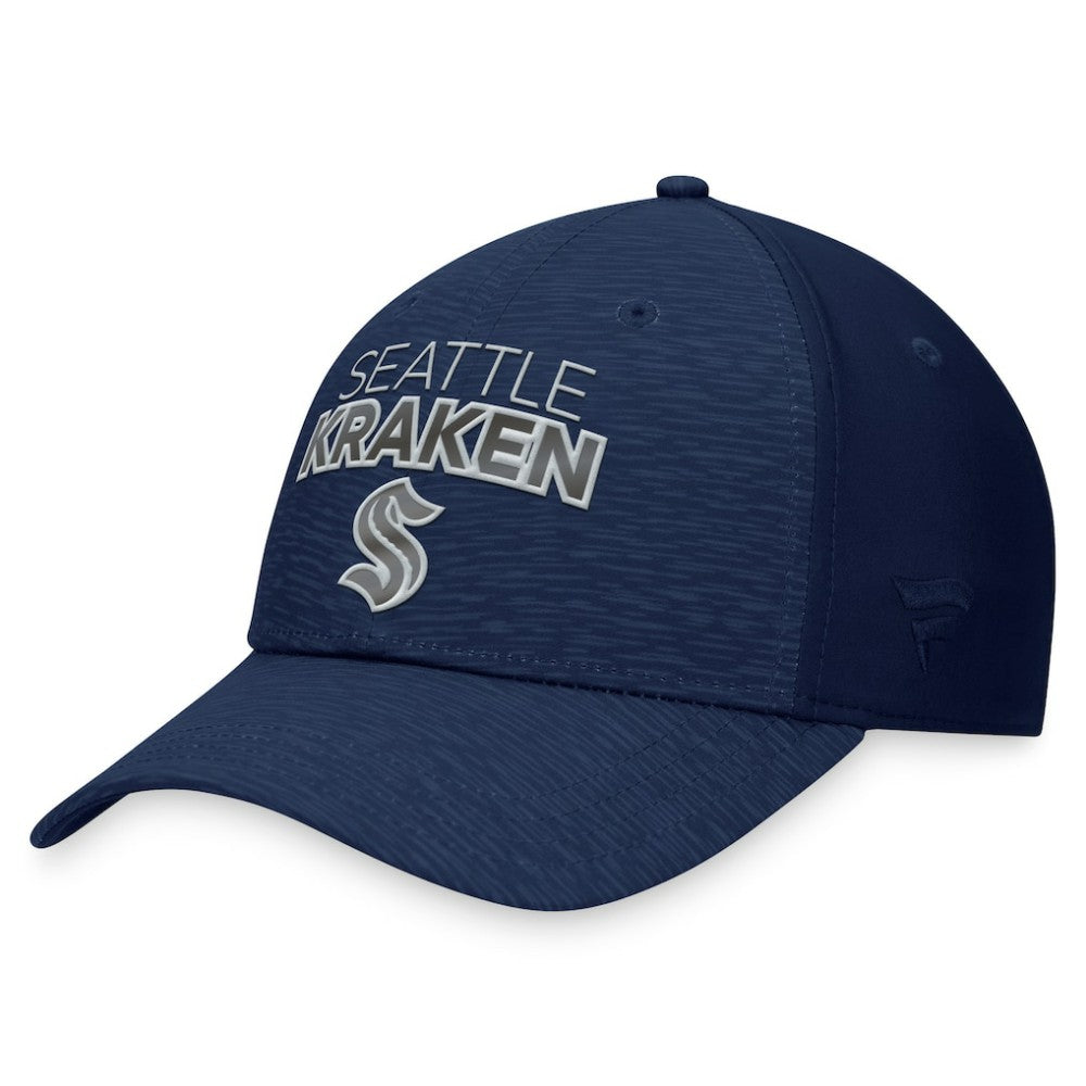 Seattle Kraken Fanatics Authentic Pro Road Stack Logo Flex Hat - Deep Sea Blue | US 200000670