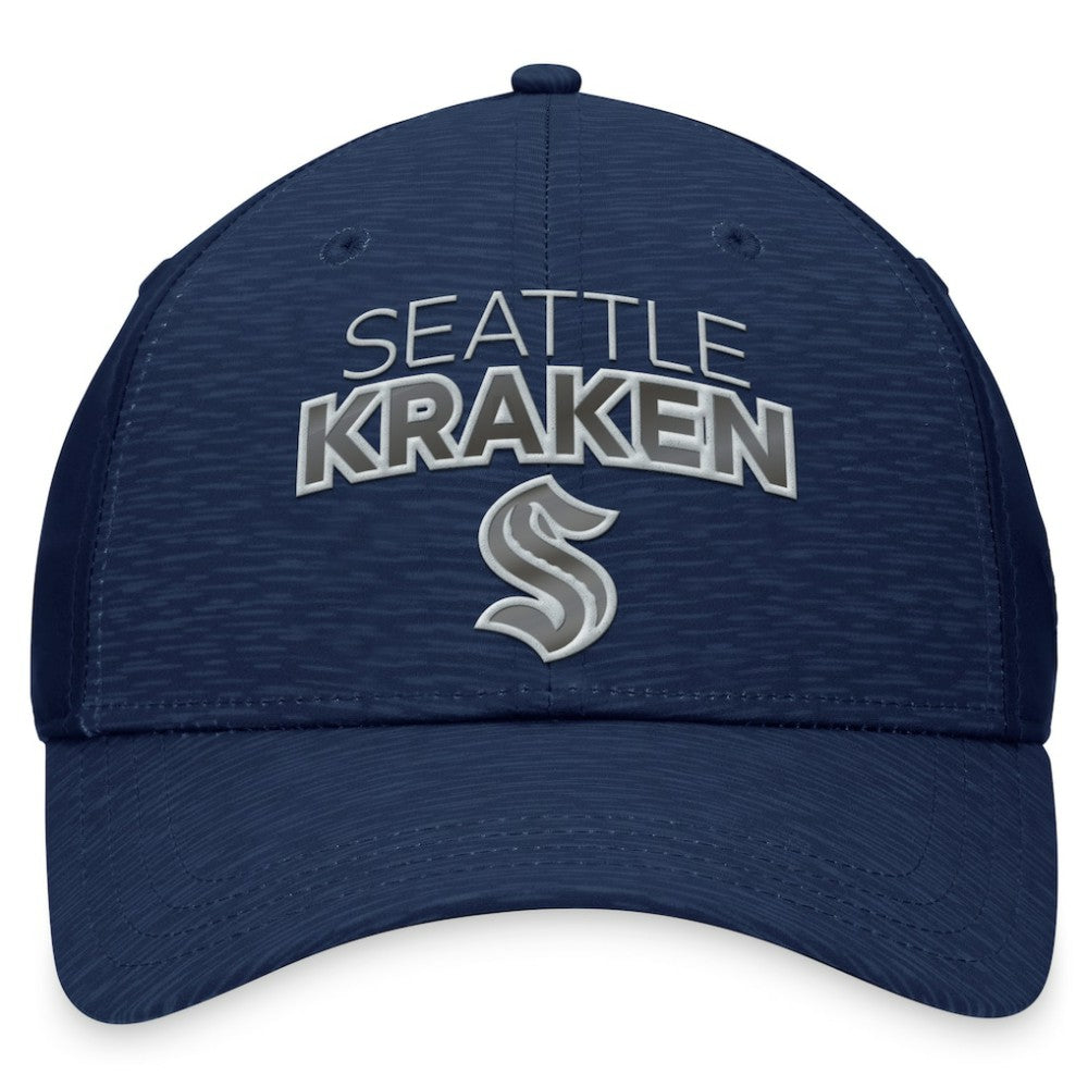 Seattle Kraken Fanatics Authentic Pro Road Stack Logo Flex Hat - Deep Sea Blue | US 200000670