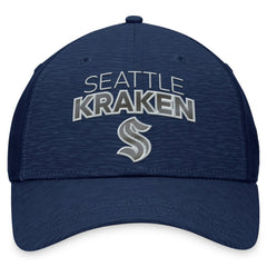 Seattle Kraken Fanatics Authentic Pro Road Stack Logo Flex Hat - Deep Sea Blue | US 200000670
