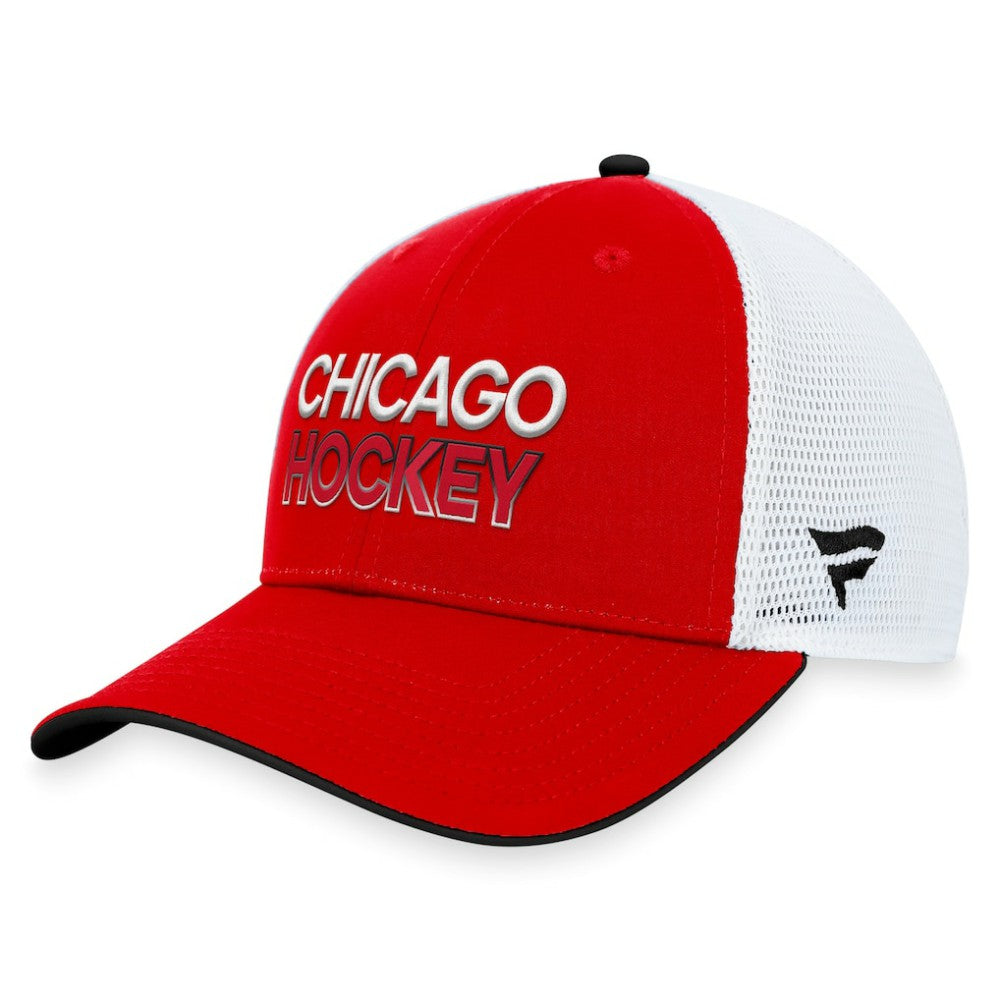 Chicago Blackhawks Fanatics Authentic Pro Rink Trucker Adjustable Hat - Red | US 200000896