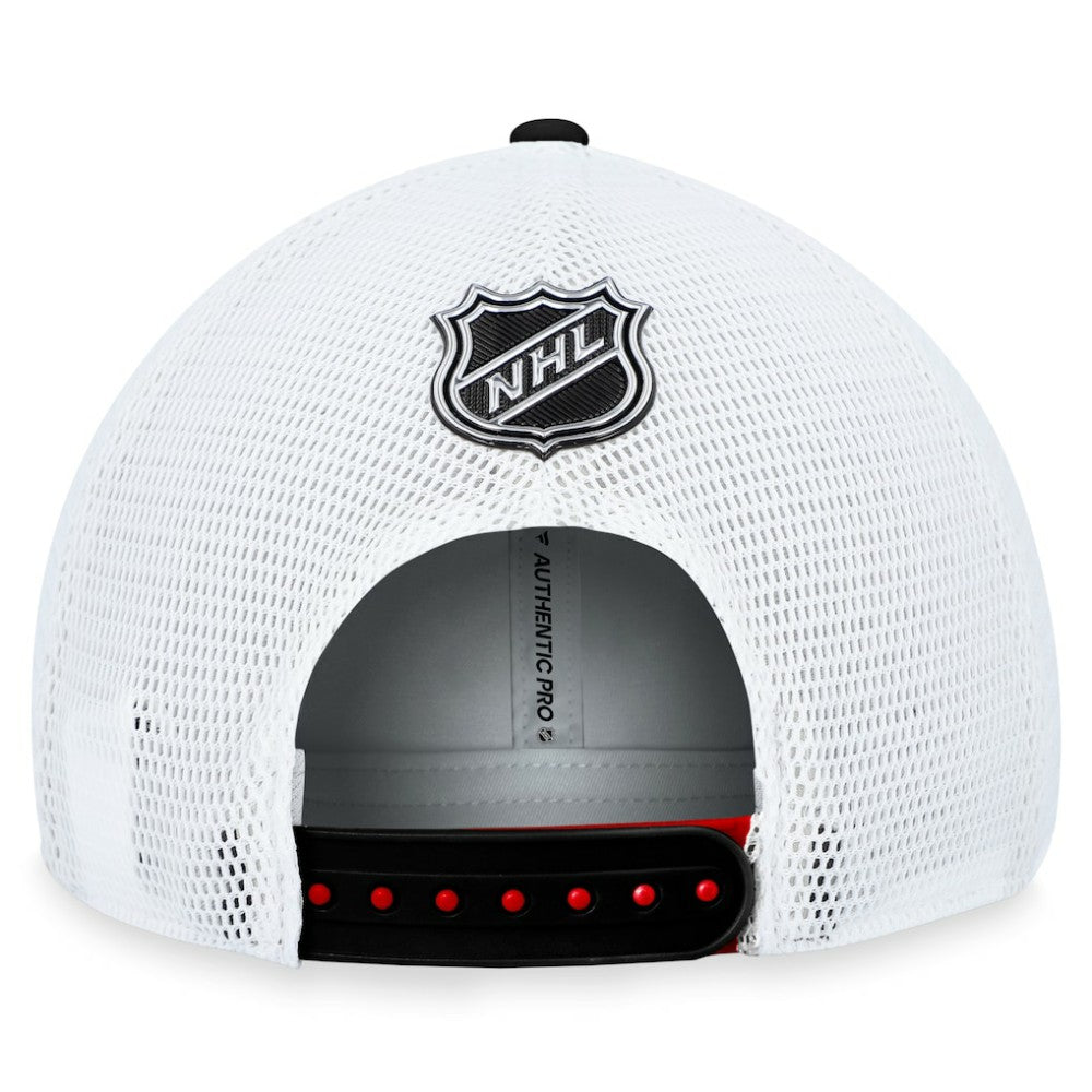 Chicago Blackhawks Fanatics Authentic Pro Rink Trucker Adjustable Hat - Red | US 200000896