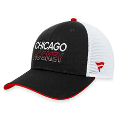 Chicago Blackhawks Fanatics Authentic Pro Rink Trucker Adjustable Hat - Black | US 200000900