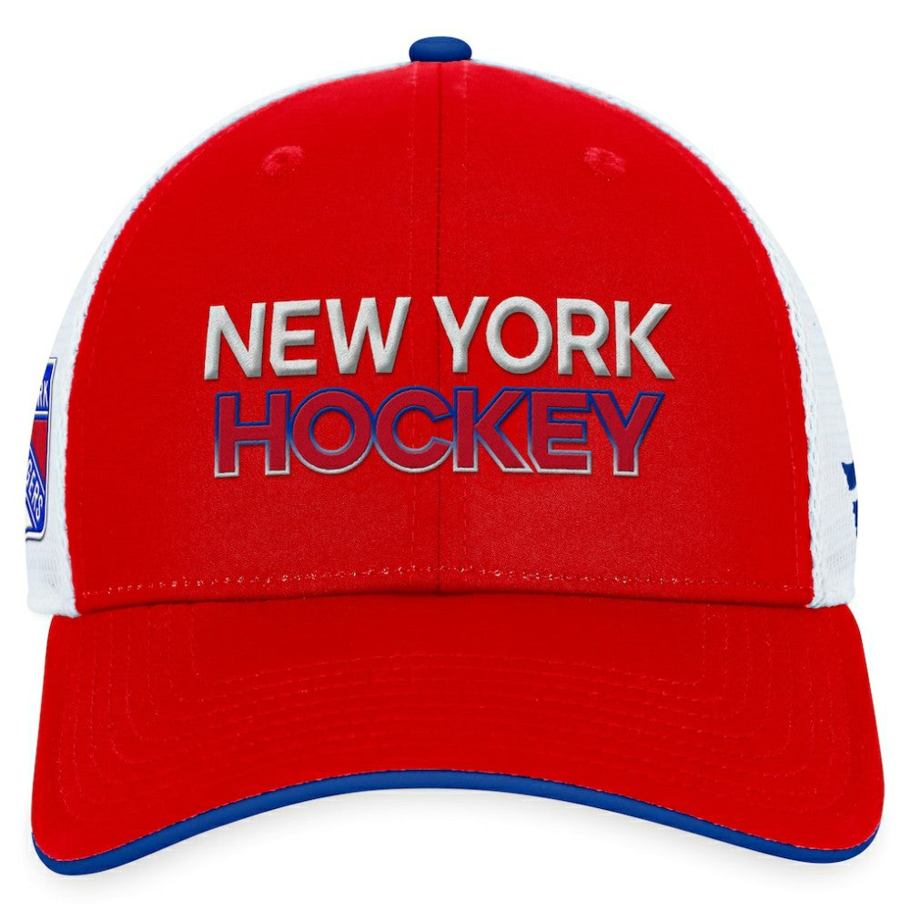New York Rangers Fanatics Authentic Pro Rink Trucker Adjustable Hat - Red | US 200000921