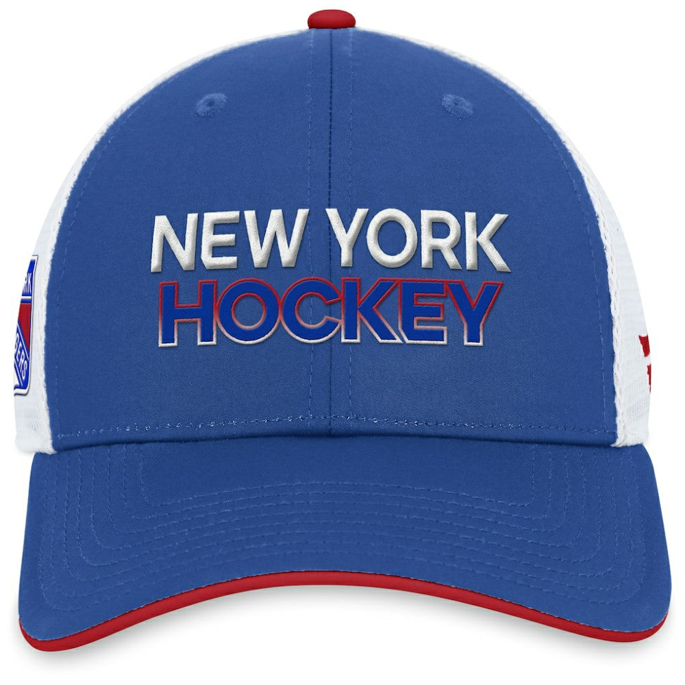 New York Rangers Fanatics Authentic Pro Rink Trucker Adjustable Hat - Blue | US 200000926
