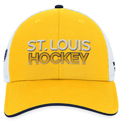 St. Louis Blues Fanatics Authentic Pro Rink Trucker Adjustable Hat - Gold | US 200000932
