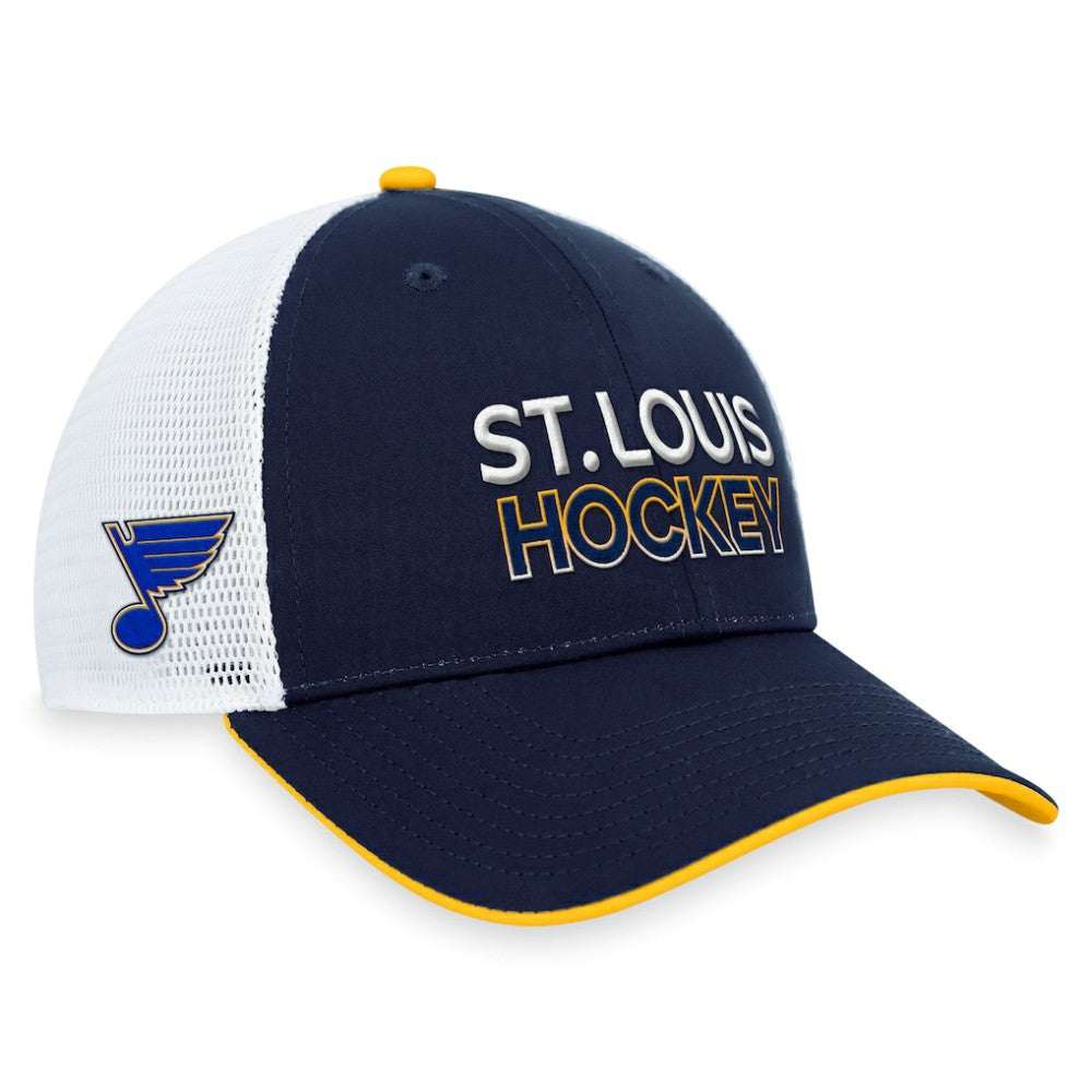 St. Louis Blues Fanatics Authentic Pro Rink Trucker Adjustable Hat - Navy | US 200000939