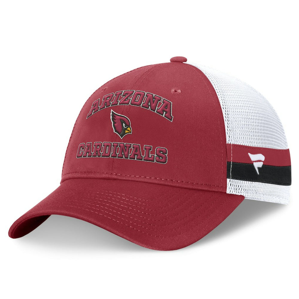 Arizona Cardinals Fundamentals Side Stripe Trucker Adjustable Hat - Cardinal/White Hats