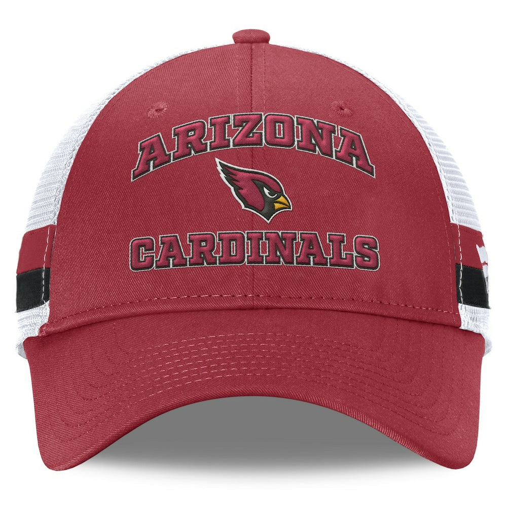 Arizona Cardinals Fundamentals Side Stripe Trucker Adjustable Hat - Cardinal/White Hats