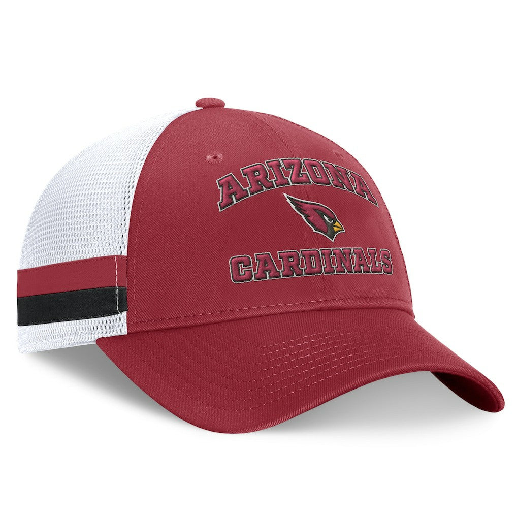 Arizona Cardinals Fundamentals Side Stripe Trucker Adjustable Hat - Cardinal/White Hats