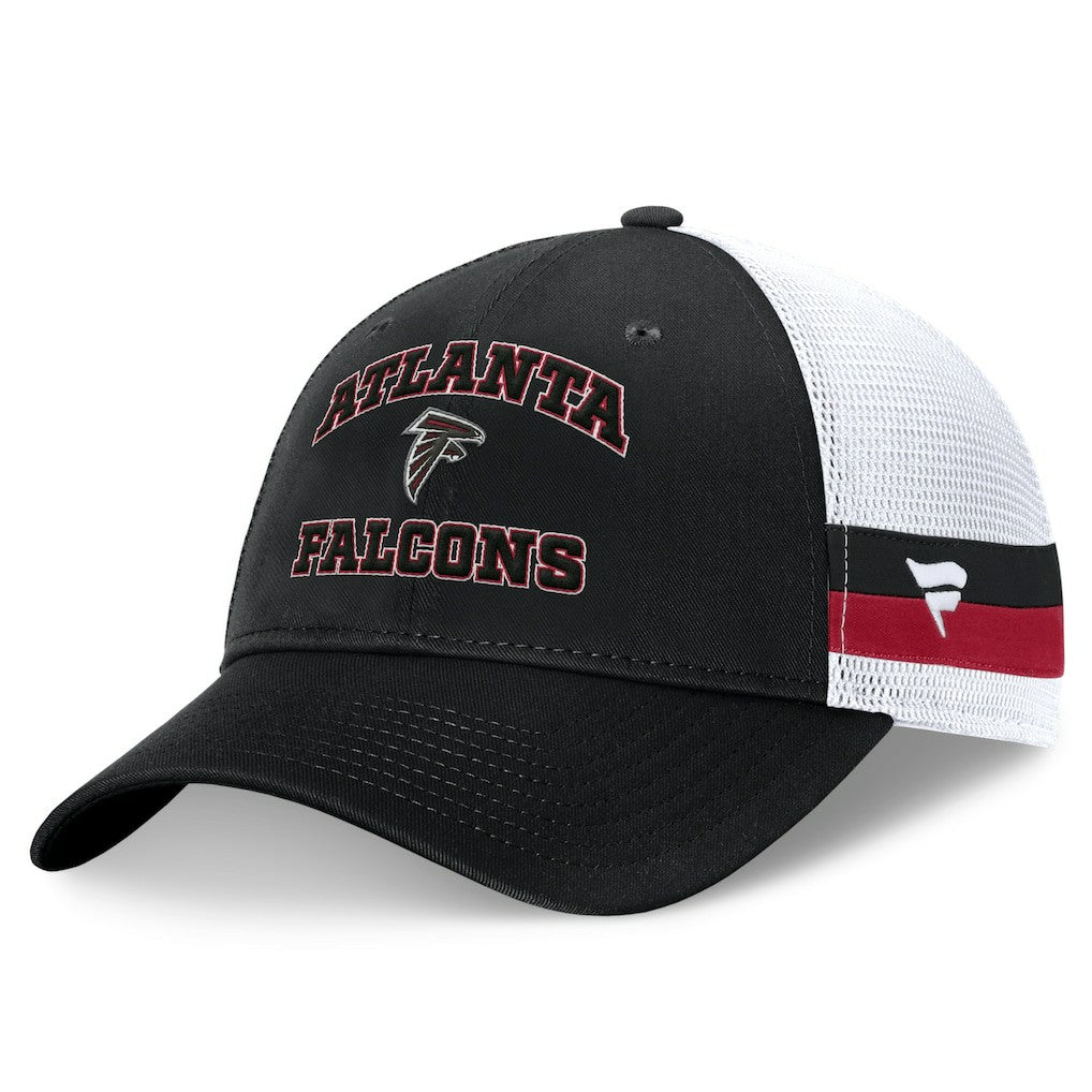 Atlanta Falcons Fundamentals Side Stripe Trucker Adjustable Hat - Black/White Hats
