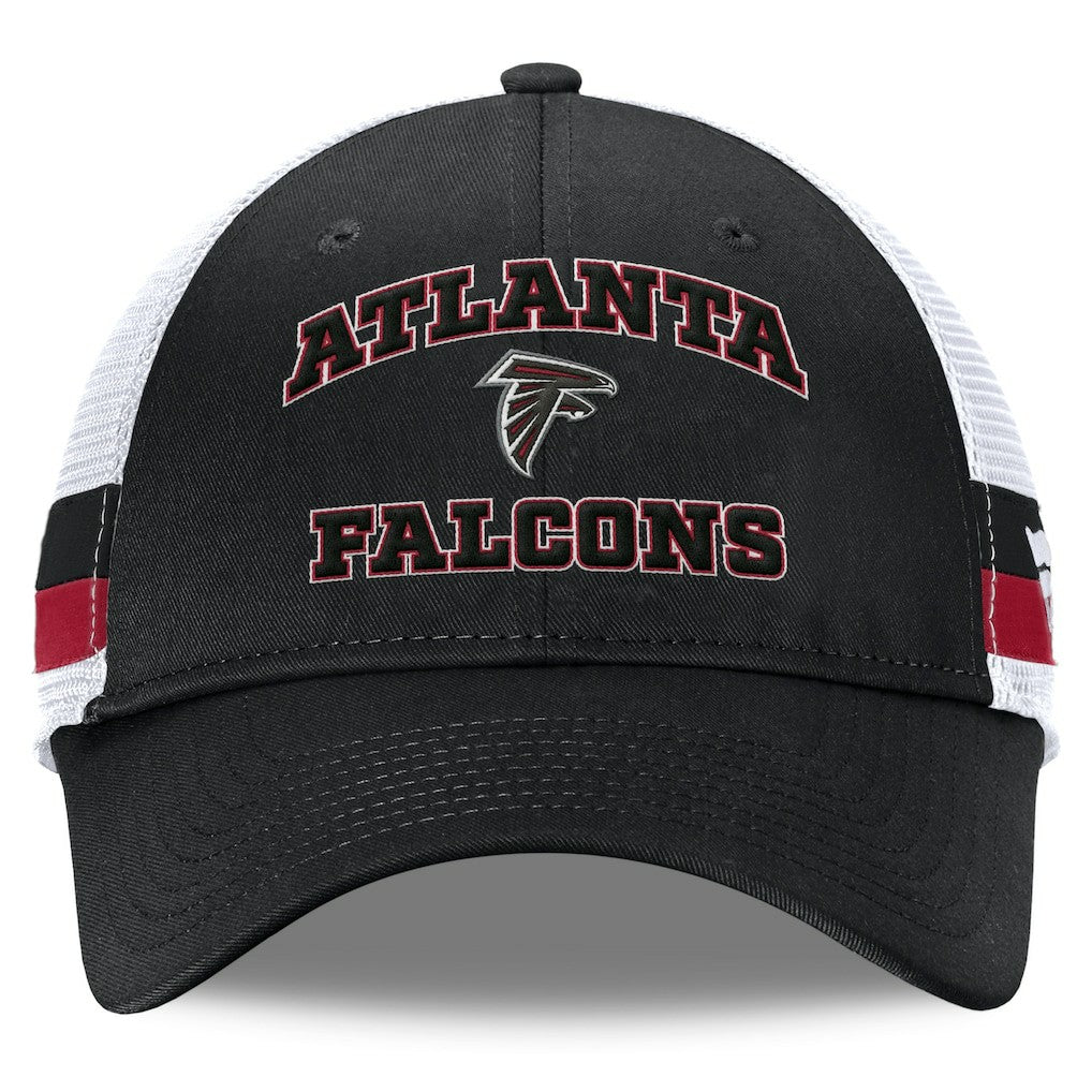 Atlanta Falcons Fundamentals Side Stripe Trucker Adjustable Hat - Black/White Hats