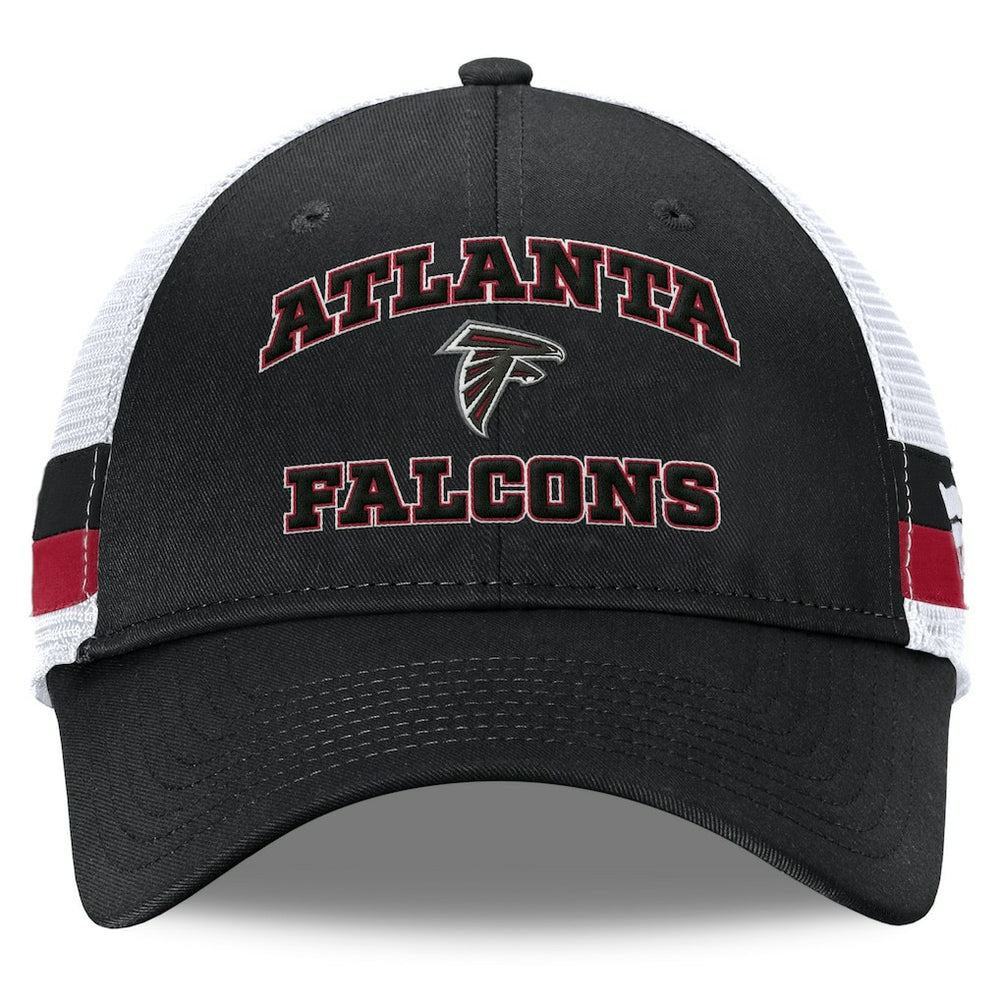 Atlanta Falcons Fundamentals Side Stripe Trucker Adjustable Hat - Black/White Hats