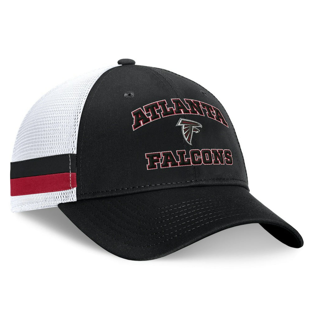 Atlanta Falcons Fundamentals Side Stripe Trucker Adjustable Hat - Black/White Hats