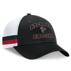 Atlanta Falcons Fundamentals Side Stripe Trucker Adjustable Hat - Black/White Hats