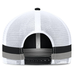 Las Vegas Raiders Fundamentals Side Stripe Trucker Adjustable Hat - Black/White Hats