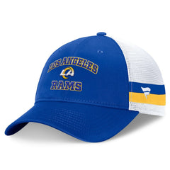 Los Angeles Rams Fundamentals Side Stripe Trucker Adjustable Hat - Royal/White Hats