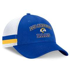 Los Angeles Rams Fundamentals Side Stripe Trucker Adjustable Hat - Royal/White Hats