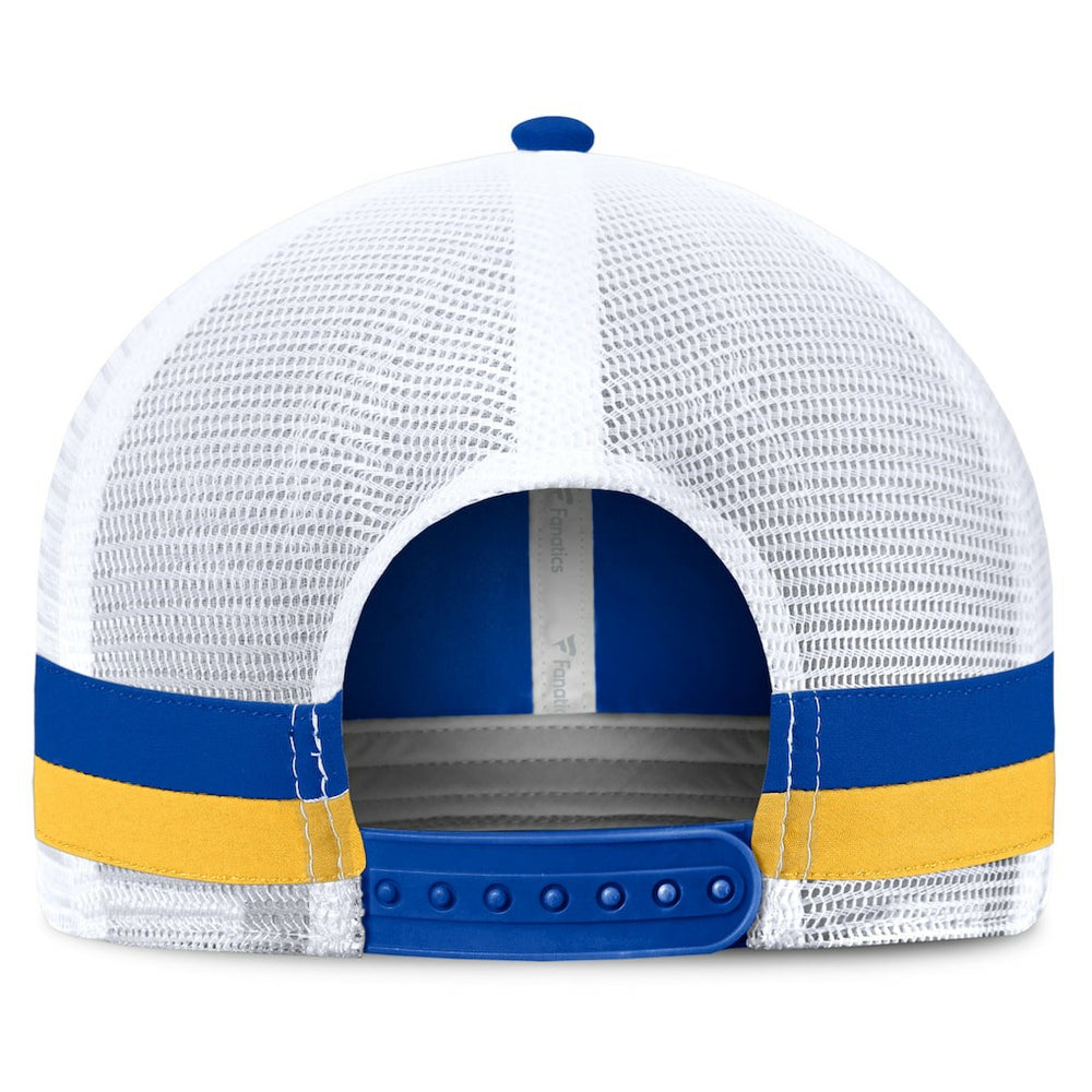 Los Angeles Rams Fundamentals Side Stripe Trucker Adjustable Hat - Royal/White Hats