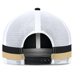 New Orleans Saints Fundamentals Side Stripe Trucker Adjustable Hat - Black/White Hats