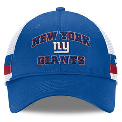 New York Giants Fundamentals Side Stripe Trucker Adjustable Hat - Royal/White Hats
