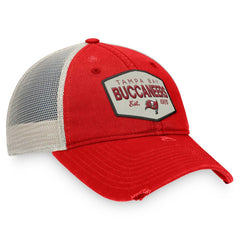 Tampa Bay Buccaneers Heritage Patch Trucker Adjustable Hat - Red/Natural Hats