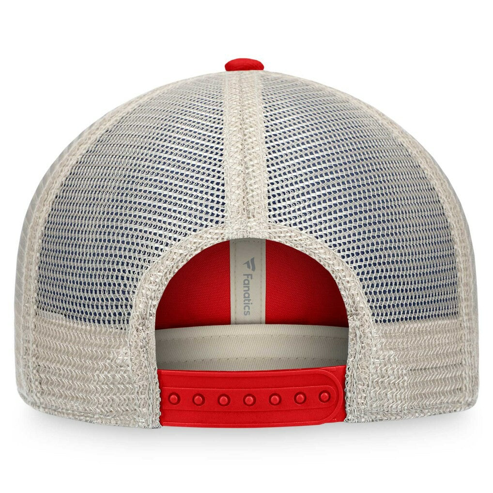 Tampa Bay Buccaneers Heritage Patch Trucker Adjustable Hat - Red/Natural Hats