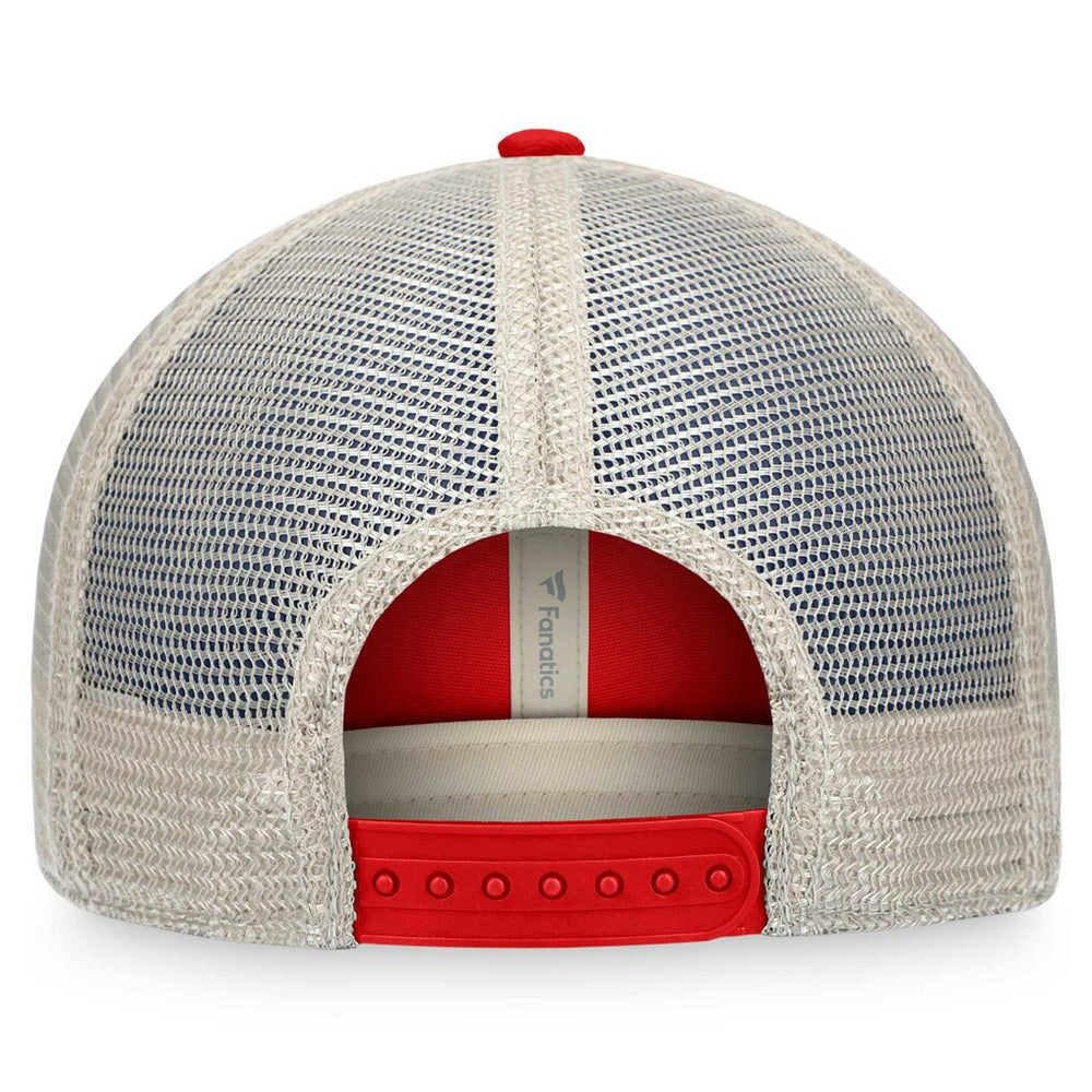 Tampa Bay Buccaneers Heritage Patch Trucker Adjustable Hat - Red/Natural Hats