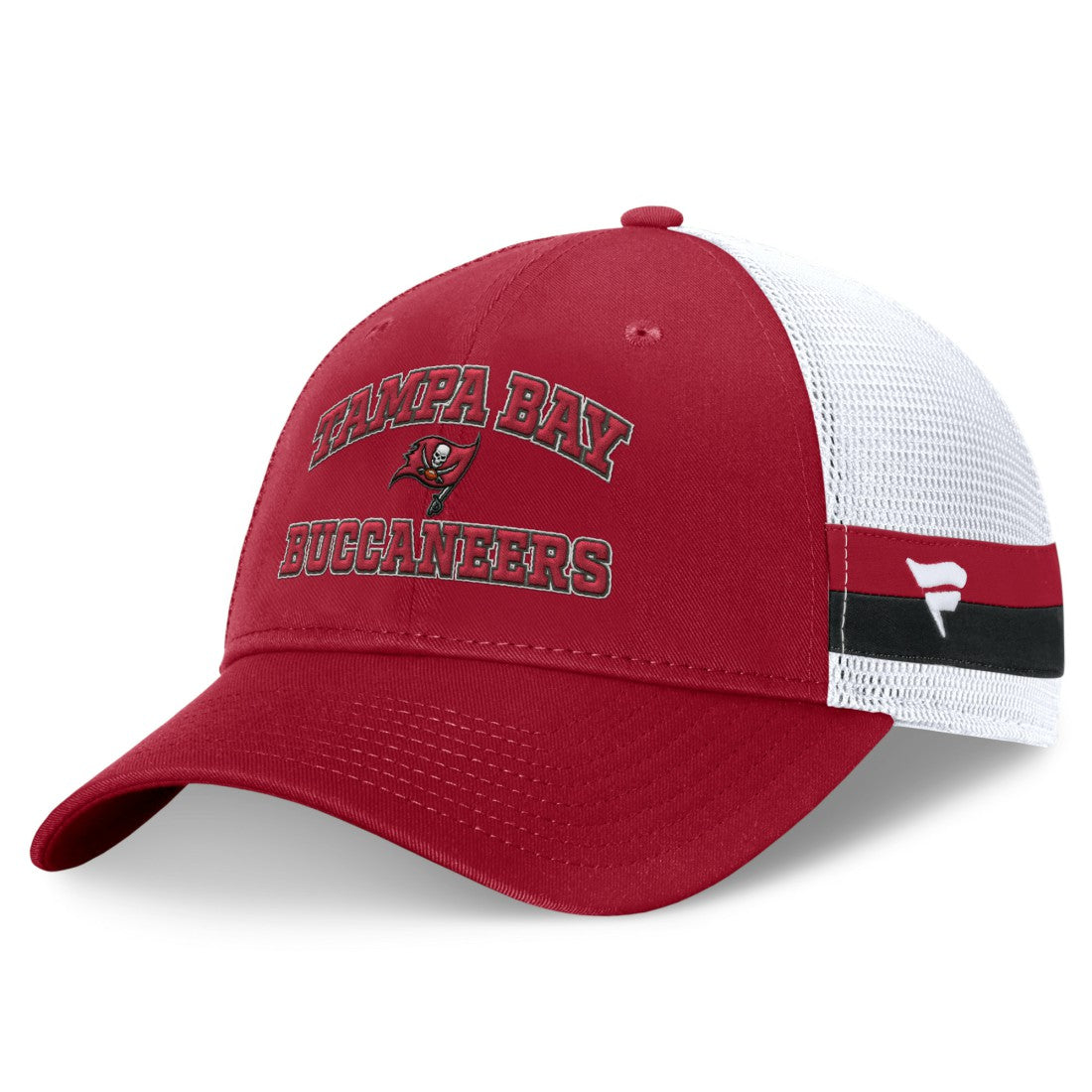 Tampa Bay Buccaneers Fundamentals Side Stripe Trucker Adjustable Hat - Red/White Hats