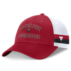 Tampa Bay Buccaneers Fundamentals Side Stripe Trucker Adjustable Hat - Red/White Hats