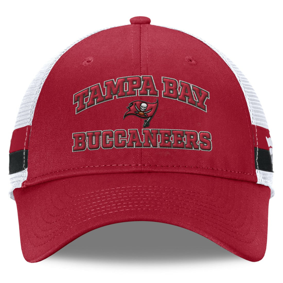 Tampa Bay Buccaneers Fundamentals Side Stripe Trucker Adjustable Hat - Red/White Hats