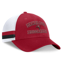 Tampa Bay Buccaneers Fundamentals Side Stripe Trucker Adjustable Hat - Red/White Hats