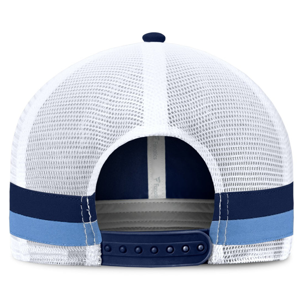 Tennessee Titans Fundamentals Side Stripe Trucker Adjustable Hat - Navy/White Hats
