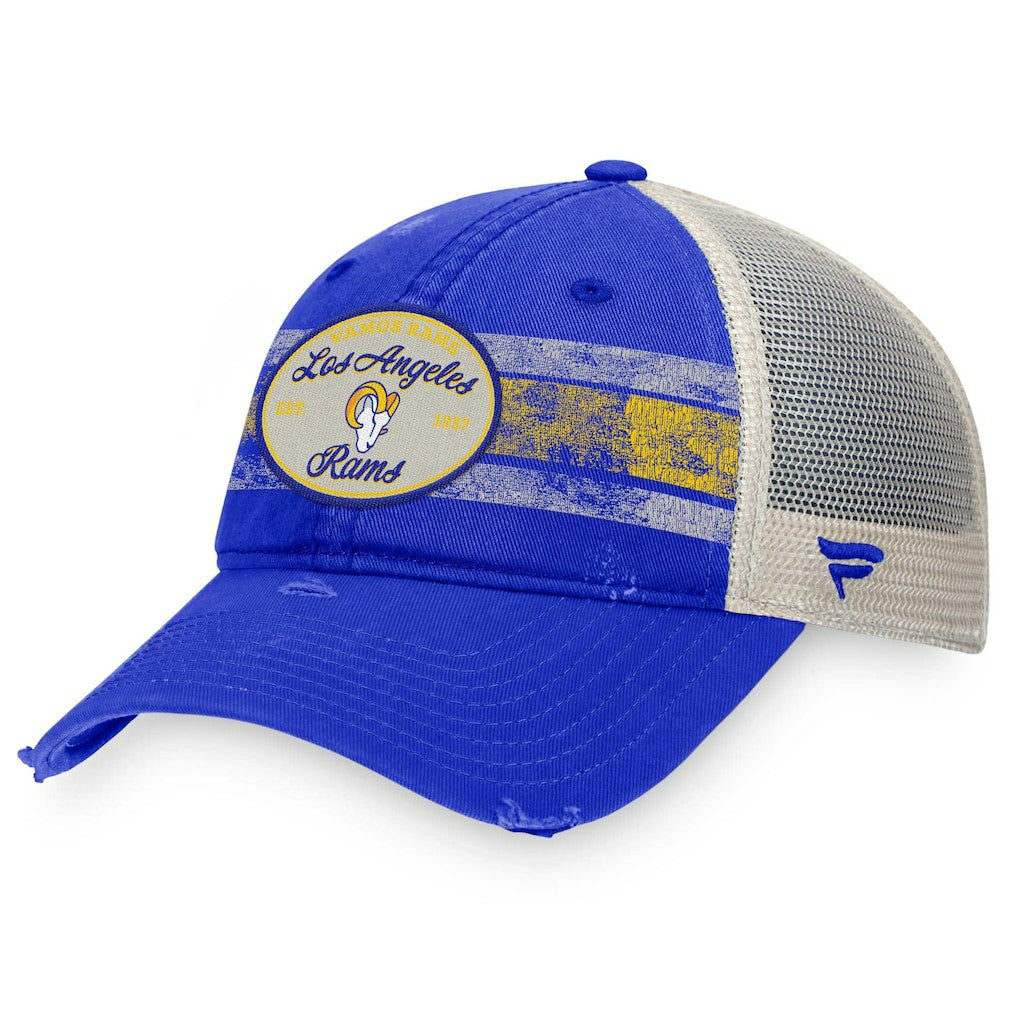 Los Angeles Rams Heritage Trucker Adjustable Hat - Royal/Natural Hats