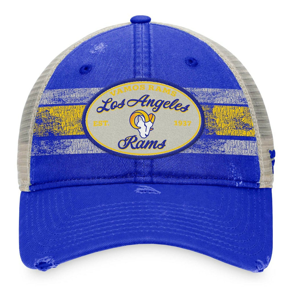 Los Angeles Rams Heritage Trucker Adjustable Hat - Royal/Natural Hats