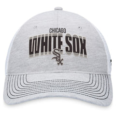 Chicago White Sox Fanatics Logo Trucker Adjustable Hat - Heather Gray/White Hats