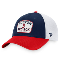 Boston Red Sox Fanatics Two-Tone Patch Trucker Adjustable Hat - Navy/Red Hats