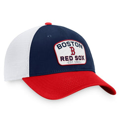 Boston Red Sox Fanatics Two-Tone Patch Trucker Adjustable Hat - Navy/Red Hats