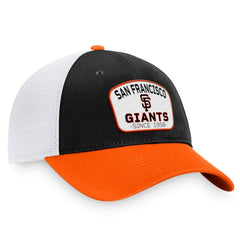 San Francisco Giants Fanatics Two-Tone Patch Trucker Adjustable Hat - Black/Orange Hats