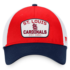 St. Louis Cardinals Fanatics Two-Tone Patch Trucker Adjustable Hat - Red/Navy Hats