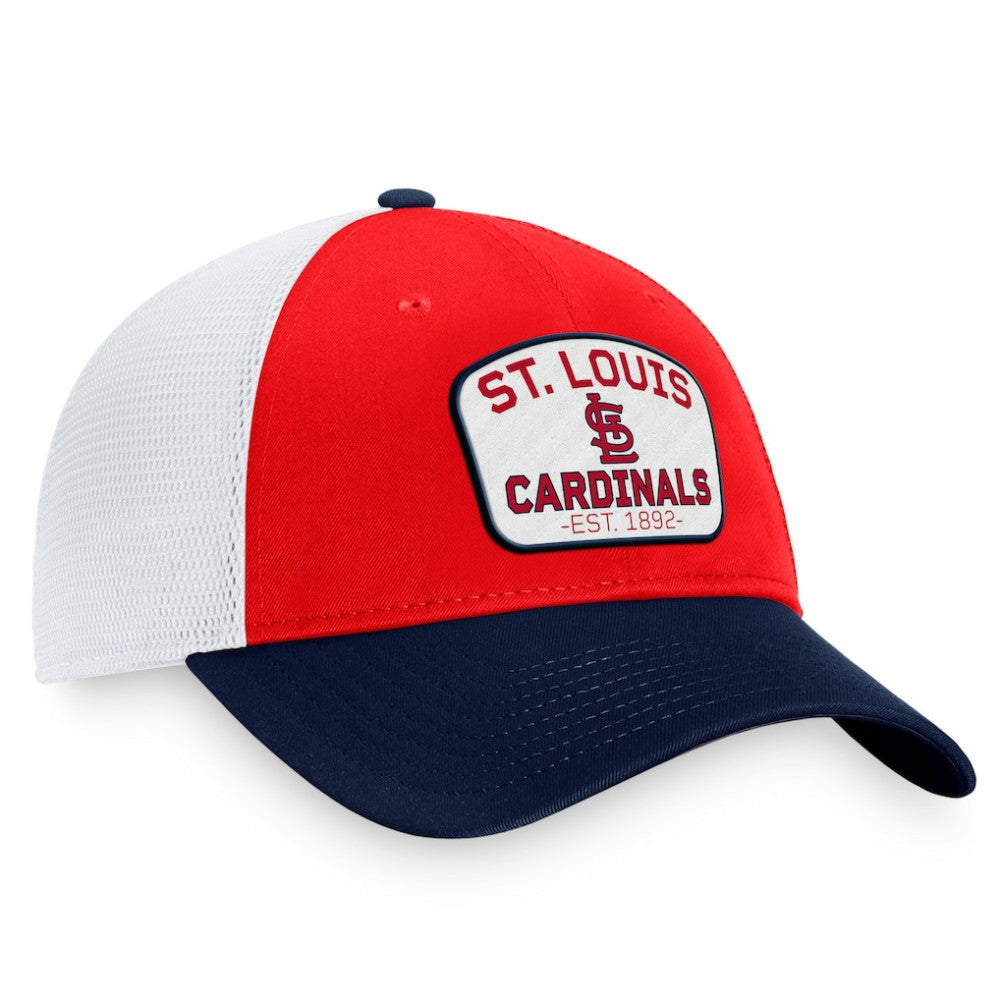 St. Louis Cardinals Fanatics Two-Tone Patch Trucker Adjustable Hat - Red/Navy Hats