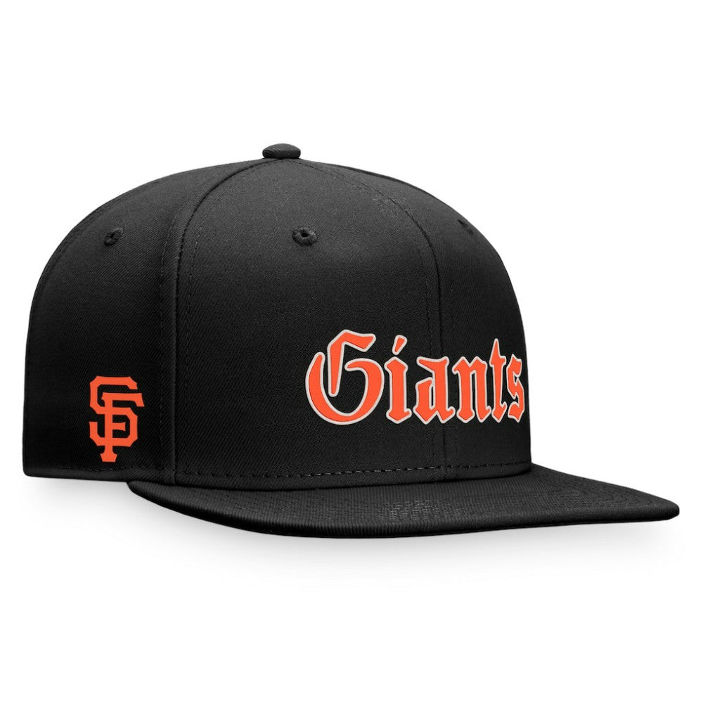 San Francisco Giants Fanatics Gothic Script Fitted Hat - Black Hats