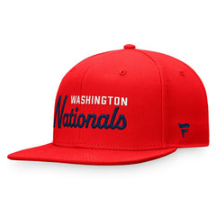 Washington Nationals Fanatics Script Snapback Hat - Red Hats