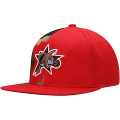 Philadelphia 76ers Hardwood Classics Retroline Snapback Hat Red - Mitchell & Ness