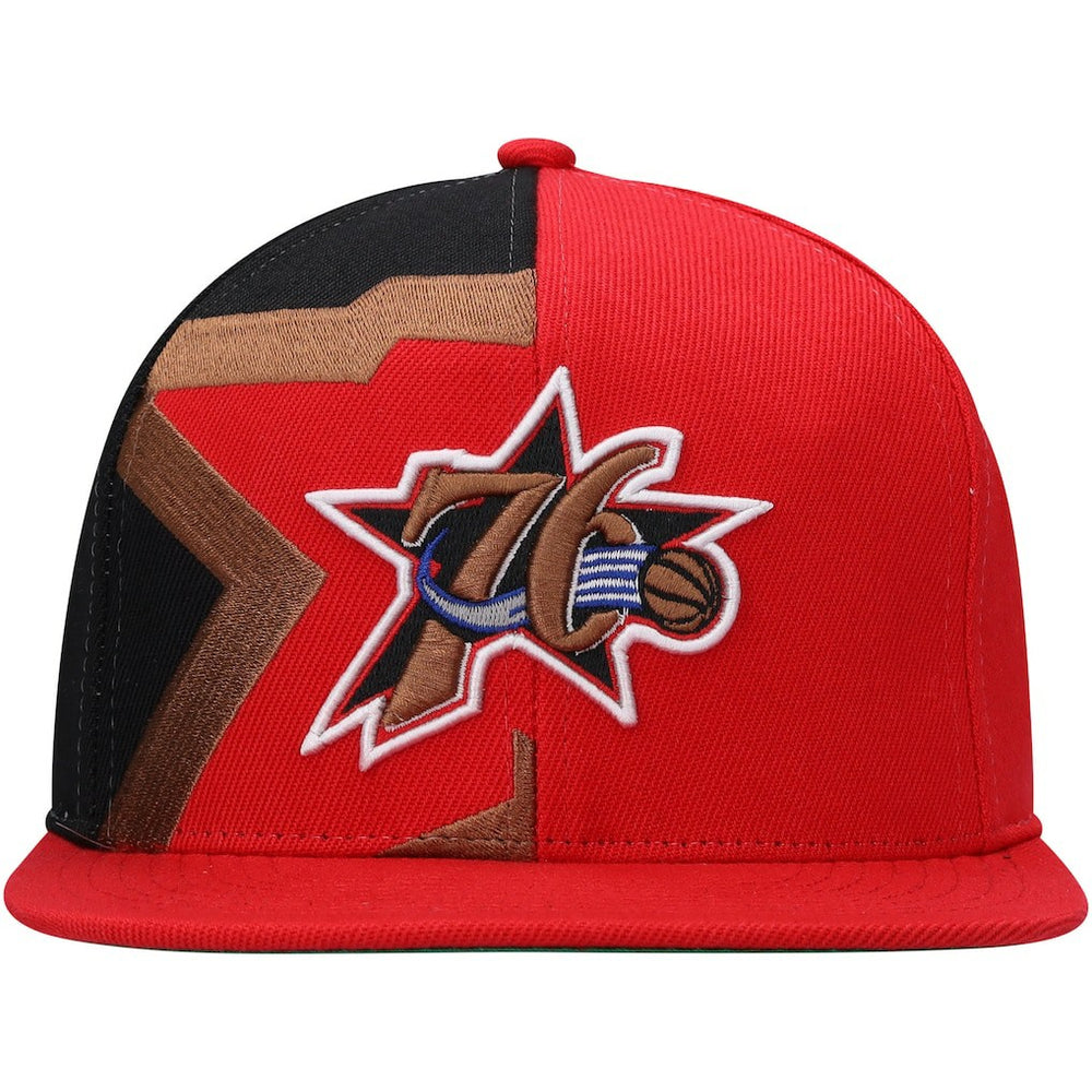 Philadelphia 76ers Hardwood Classics Retroline Snapback Hat Red - Mitchell & Ness