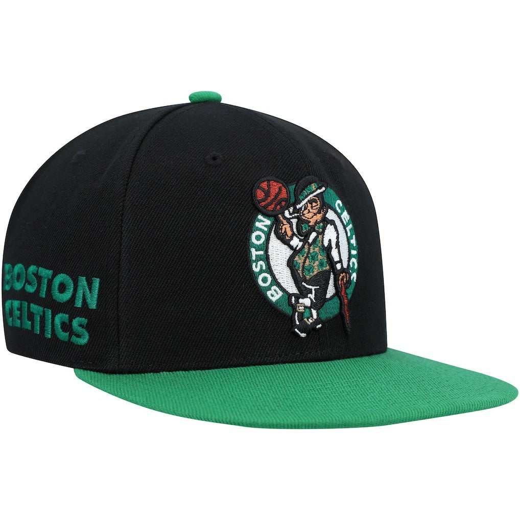 Boston Celtics Side Core 2.0 Snapback Hat Black/Green - Mitchell & Ness