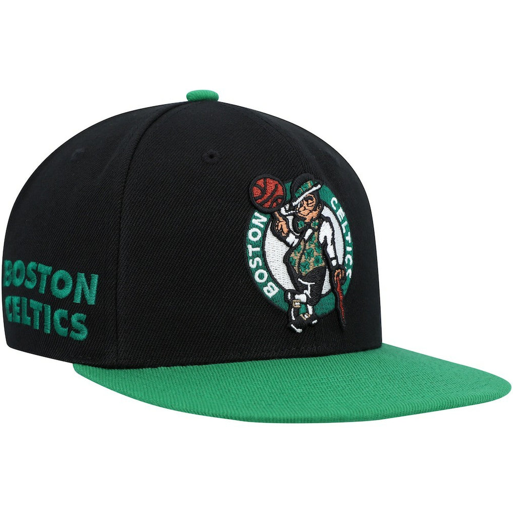 Boston Celtics Side Core 2.0 Snapback Hat Black/Green - Mitchell & Ness